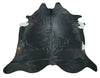 A Brazilian black cowhide rug is comfortable and perfect size for a small four person table to be placed on top, very soft and natural with free shipping.