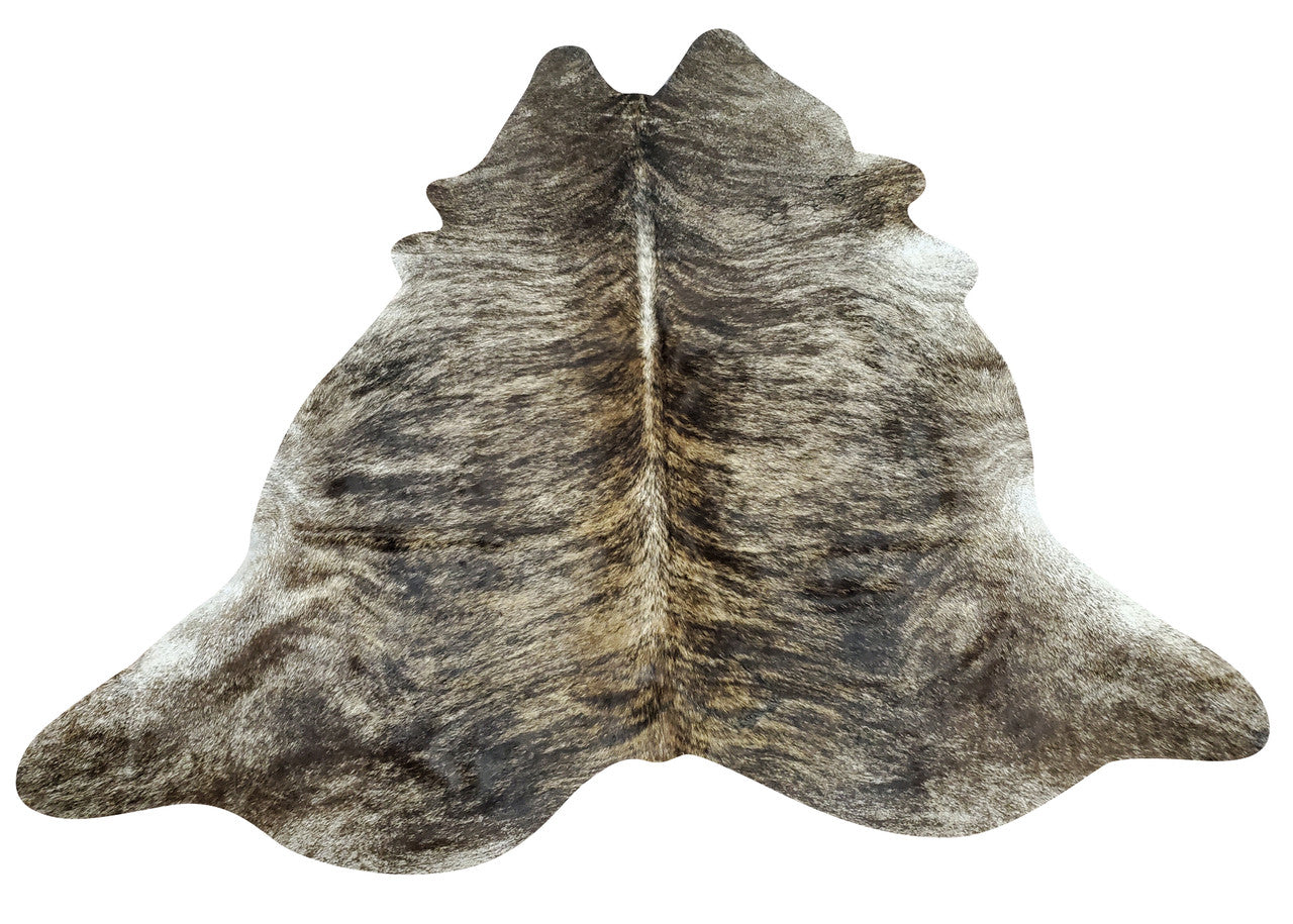 Brindle Cowhide Rug Grey White 7.3ft x 7ft