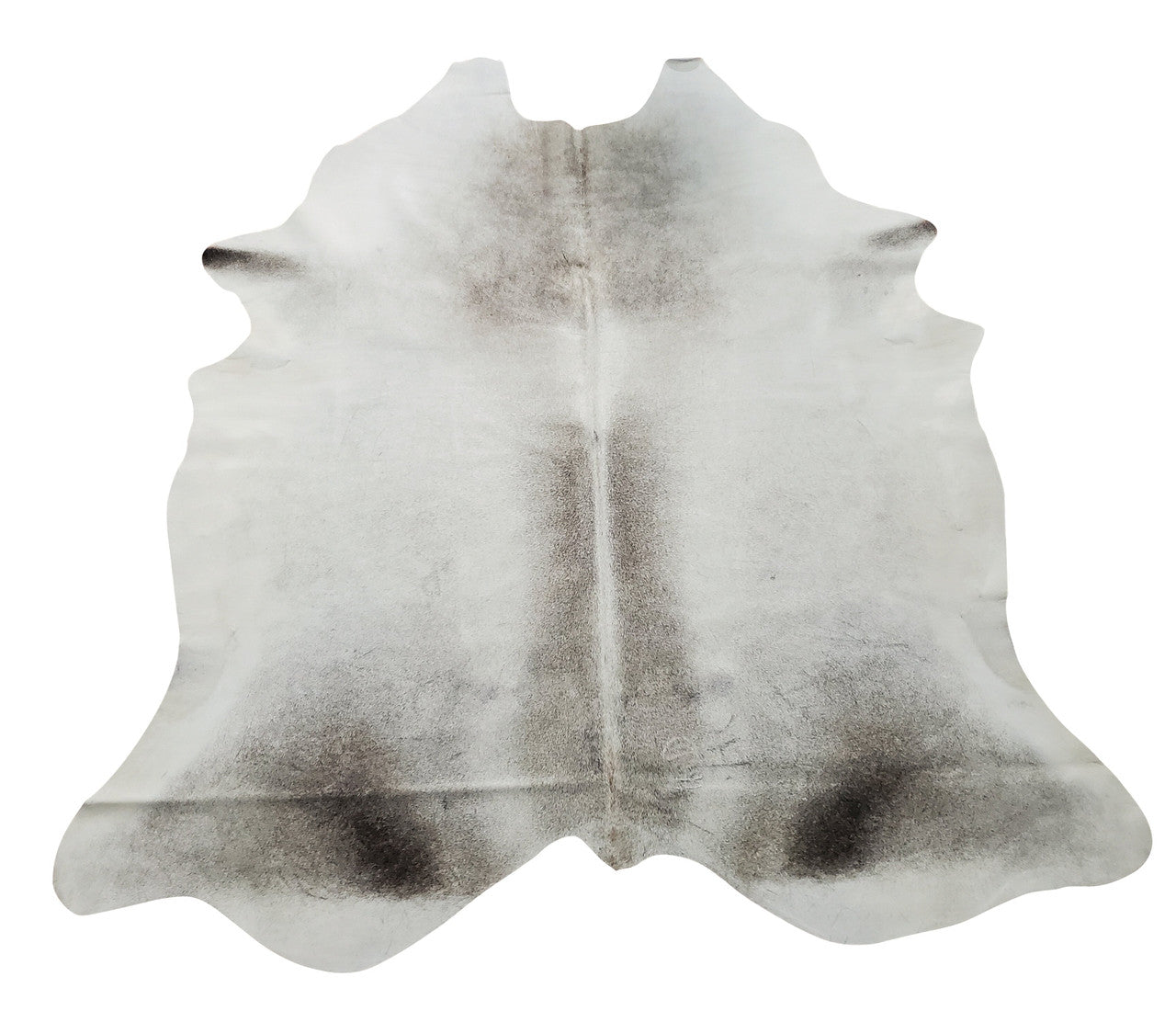 A light brindle cowhide rug that will look great in any space like home office or living room, perfect soft grey colors.