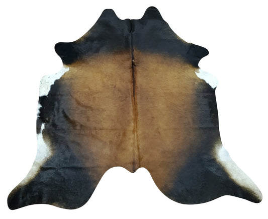 Rodeo style cowhide rug in dark brown and white, this natural and real cowhide will look gorgeous in bedroom
