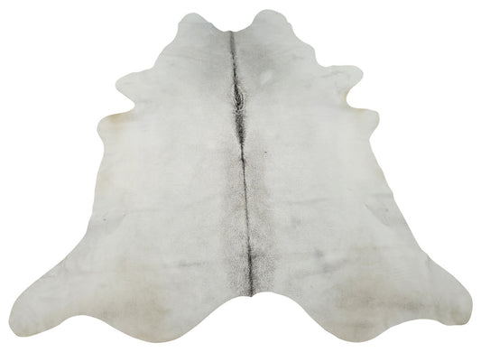 A stunning new mini cowhide rug in a beautiful pattern of grey and tan mixed.