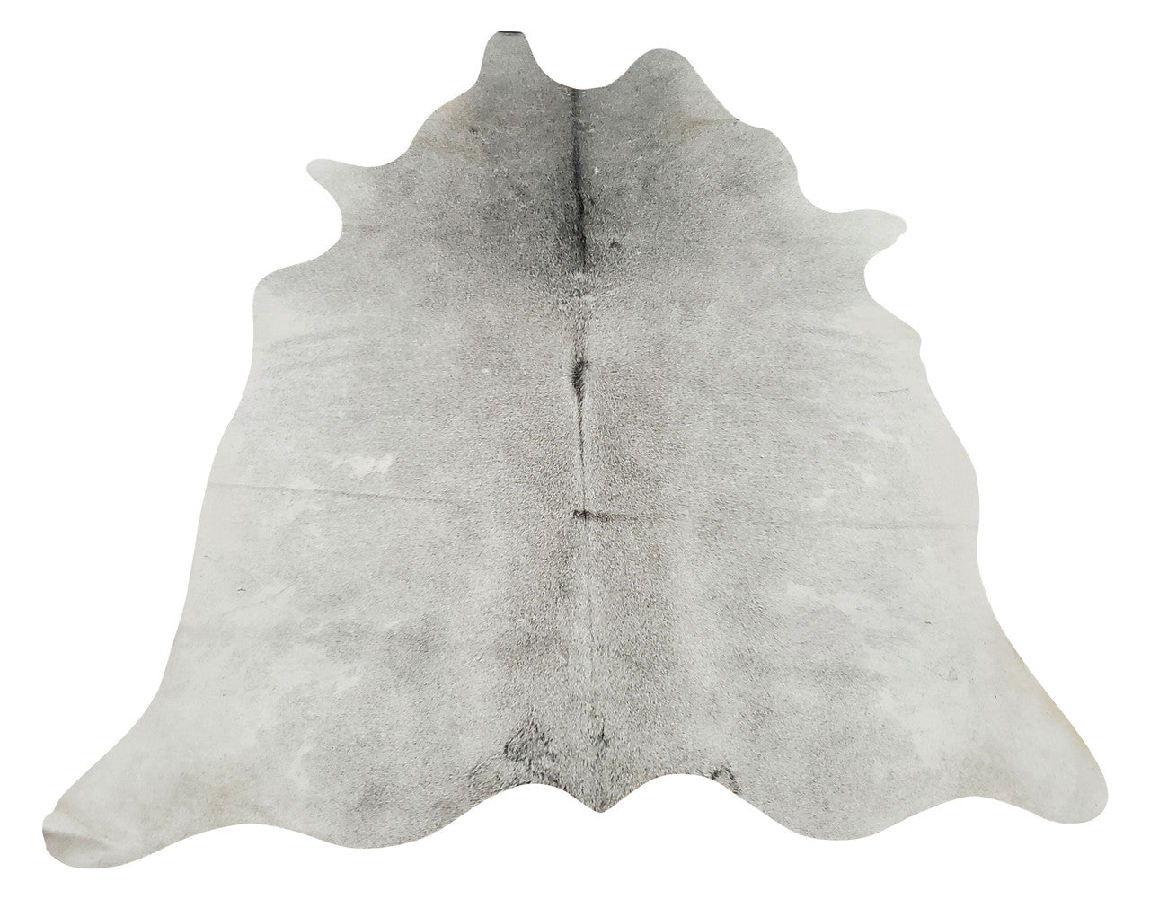 Solid Light Gray Cowhide Rug 6ft x 5.6ft