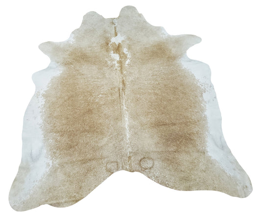 Natural inspired this light brown white cowhide rug is one of a kind and great for high traffic area and it will match any ranch or country vibes. 