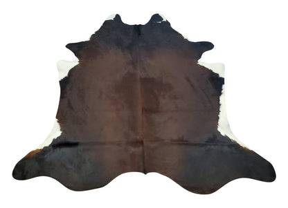 Exotic Dark Brown Black Cowhide Rug 7.2ft x 6.5ft