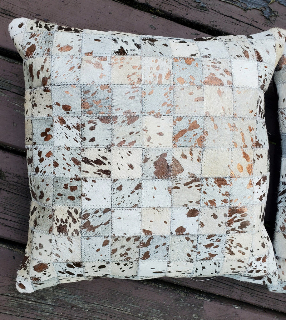 Stunning cowhide pillow covers for your Canadian farmhouse, free and fast shipping