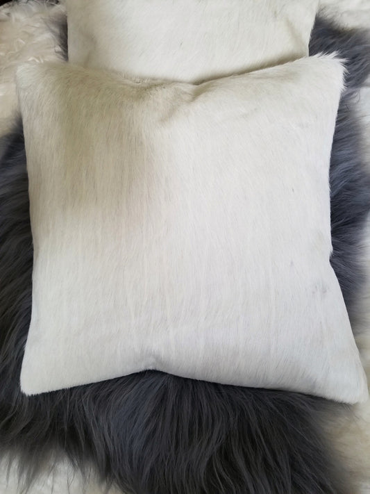 Our new white pillow cases made from real cowhide very soft and cozy.