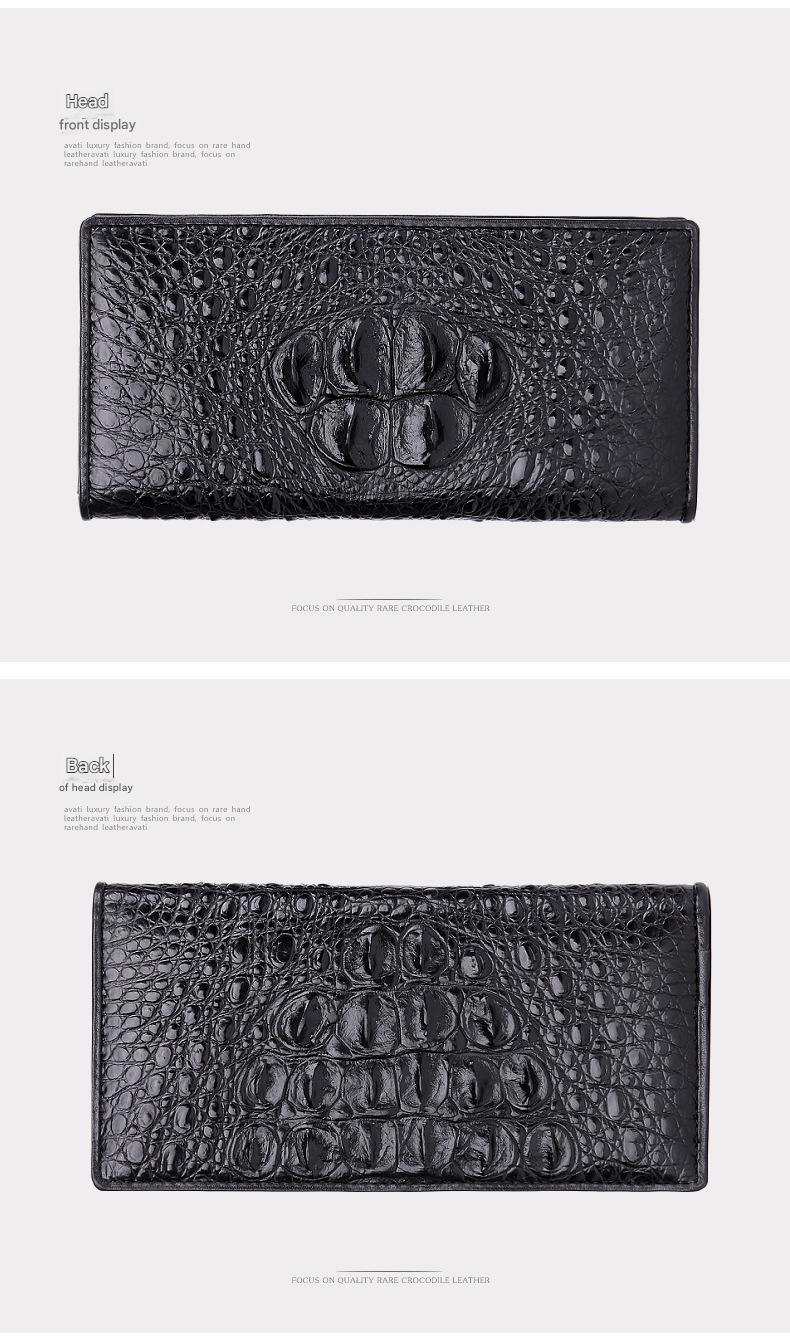 Men’s Genuine Crocodile Long Leather Wallet