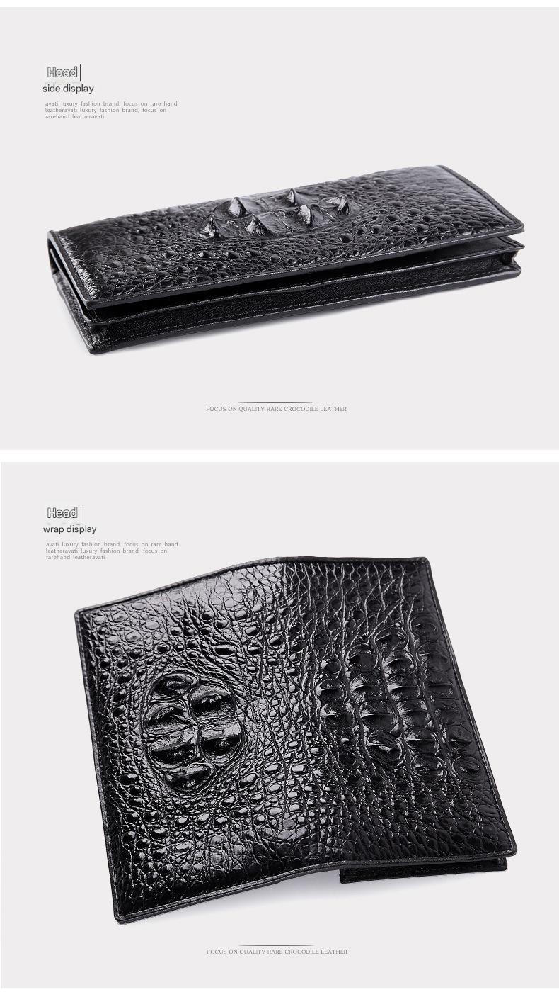 Men’s Genuine Crocodile Long Leather Wallet