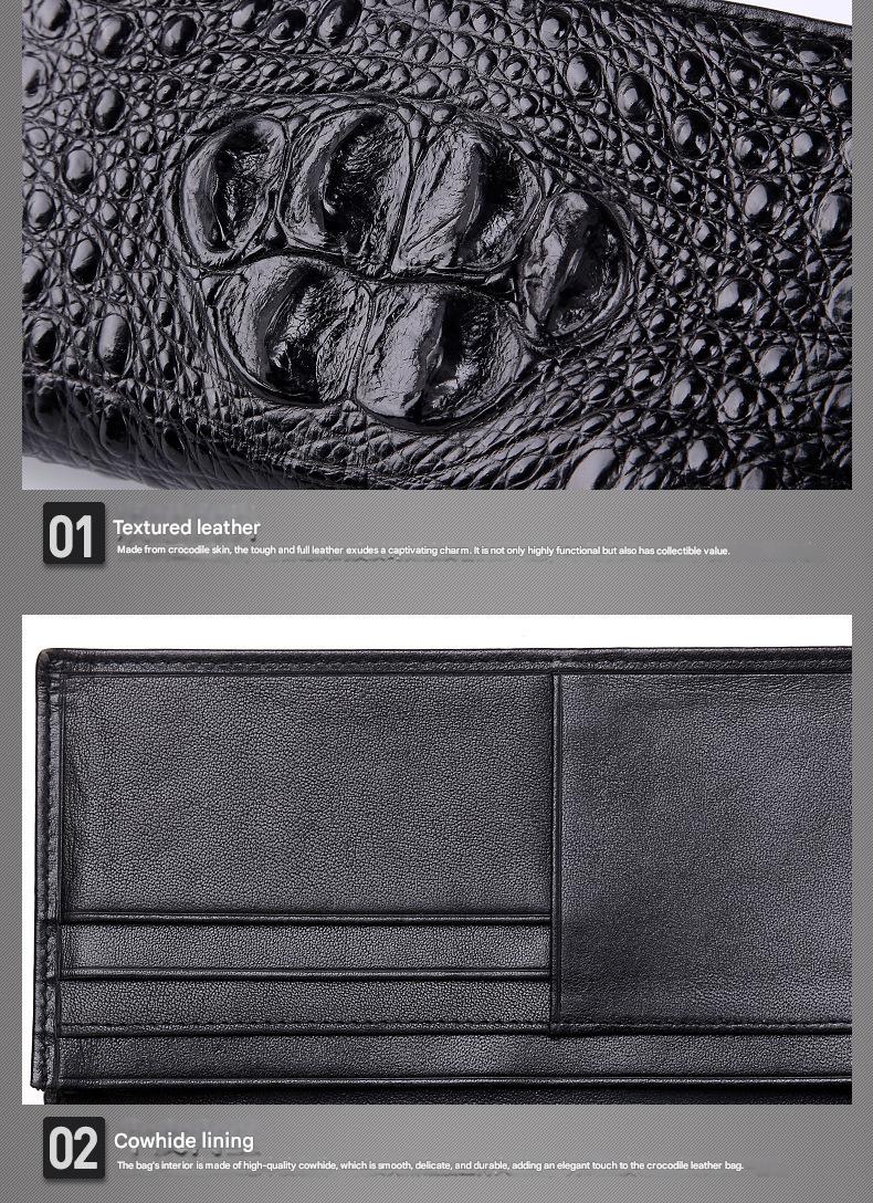 Men’s Genuine Crocodile Long Leather Wallet