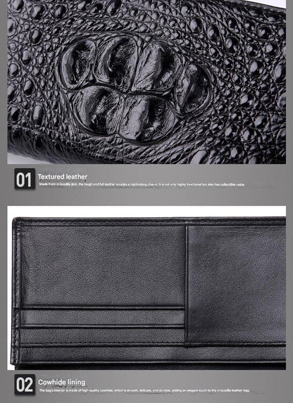 Men’s Genuine Crocodile Long Leather Wallet
