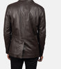 brown leather racer jacket