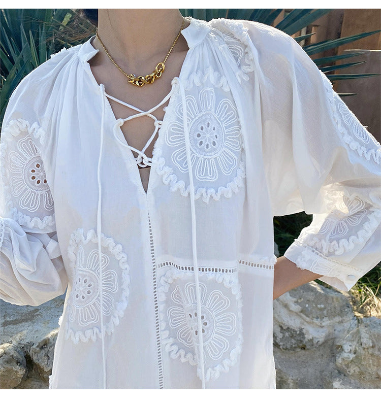 Women Summer Dresses White French Vacation Dress