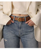 Women’s Brown Leather Belt in Top-Grain Cowhide with Pin Buckle