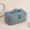 Women's Leather Toiletry Bag with Divided Cosmetic Organizer