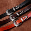 Leather Belt with Buckle for Women in Top-Grain Cowhide
