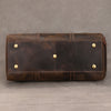 Leather weekender duffle bag with shoe compartment
