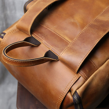 Men’s genuine leather backpack for work