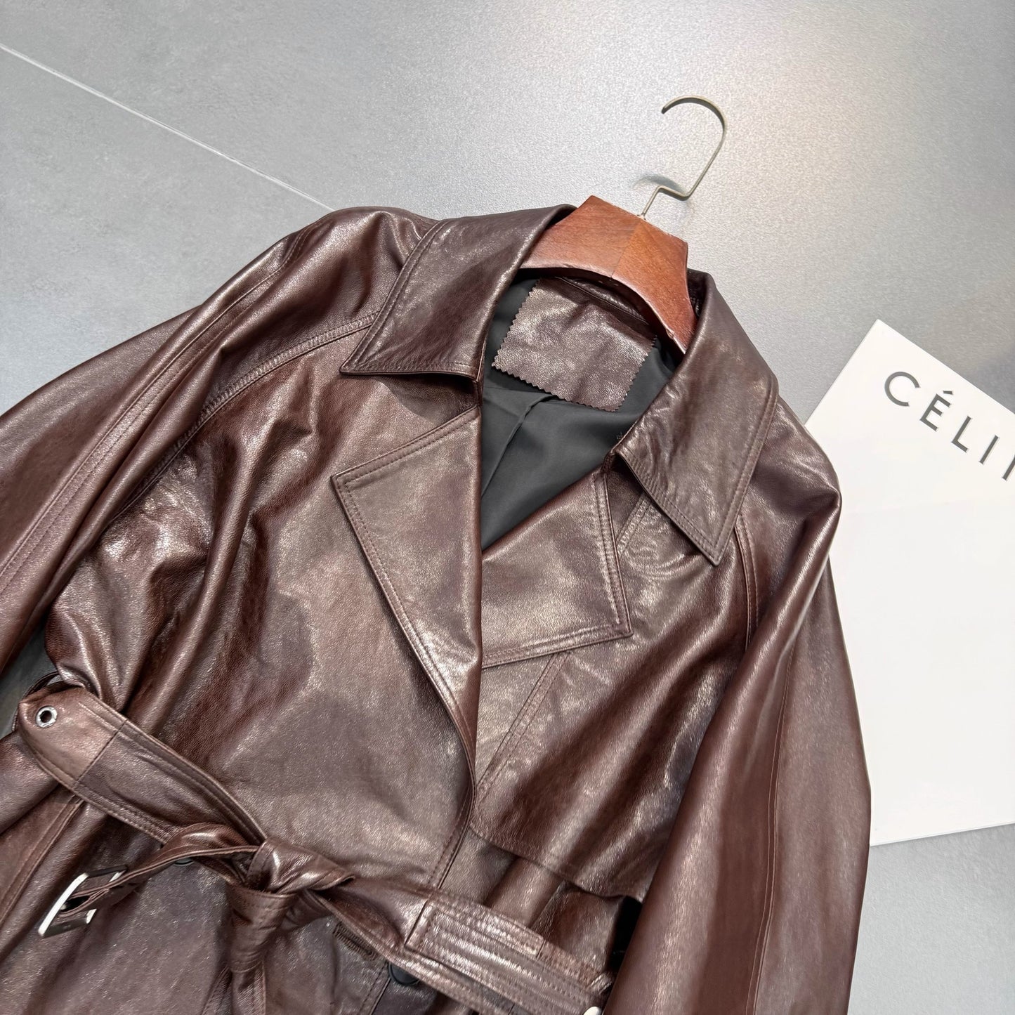 Women’s Loose Fit Genuine Leather Jacket Coat