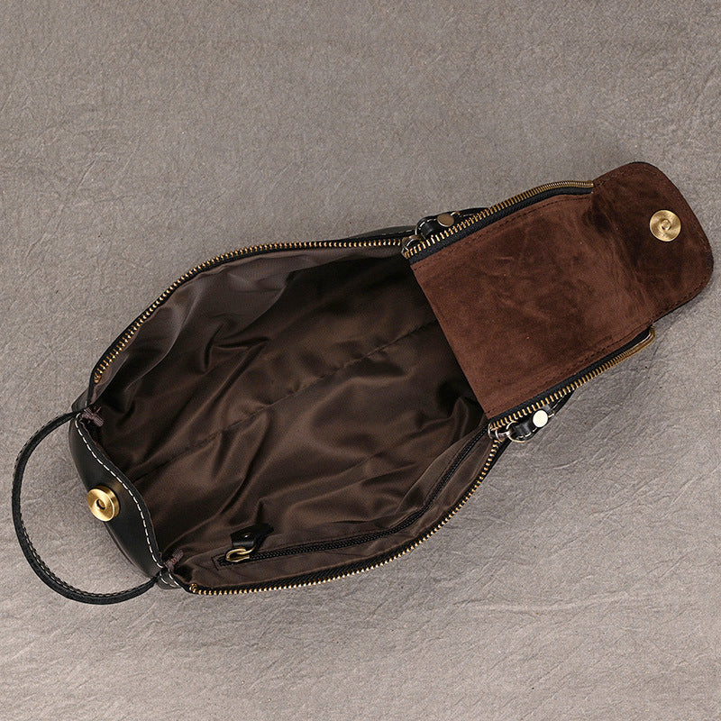Leather Dopp Kit for Men in Black Top-Grain Cowhide