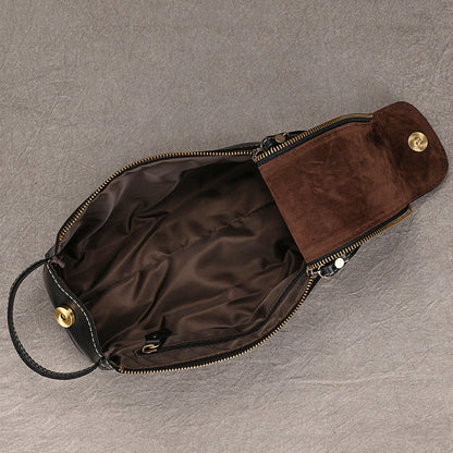 Leather Dopp Kit for Men in Black Top-Grain Cowhide