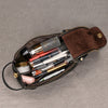 Leather Dopp Kit for Men in Black Top-Grain Cowhide