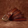 Top Grain Leather Belt for Women with Embossed Detail
