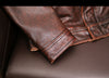 Distressed brown moto leather jacket vintage biker