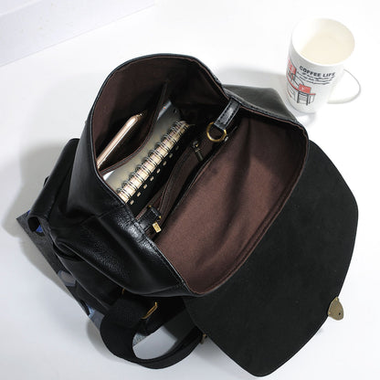 Women leather backpack laptop carry bag