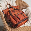 Tanned Leather Backpack for Work and Travel