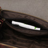 Men's Leather Wash Bag in Dark Brown Top-Grain Cowhide