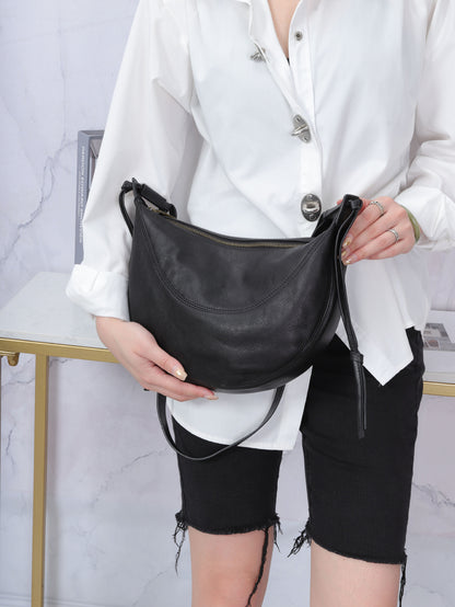 Women Soft Leather Dumpling Tote Crossbody Bag