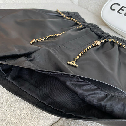 Genuine sheepskin wide leg women leather shorts