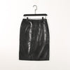 Women’s High-Waist Genuine Leather Midi Skirt