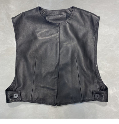 Women's Genuine Sheepskin Minimalist Vest