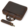 Retro crazy horse leather slim briefcase
