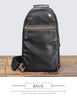 Men’s cowhide leather crossbody sling bag with usb port