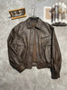 Women Oversized Brown Leather Moto Jacket