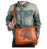 Crazy horse mens leather crossbody sling bag
