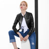 Korean slim fit cropped sheepskin leather jacket