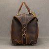 Men’s full-grain leather travel duffle bag