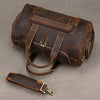 Crazy horse leather travel duffel bag