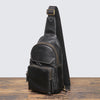 Men’s cowhide leather crossbody sling bag with usb port