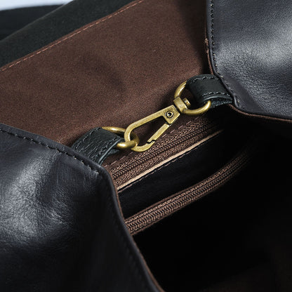 Women top layer cowhide laptop backpack