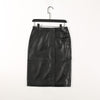 Women’s High-Waist Genuine Leather Midi Skirt