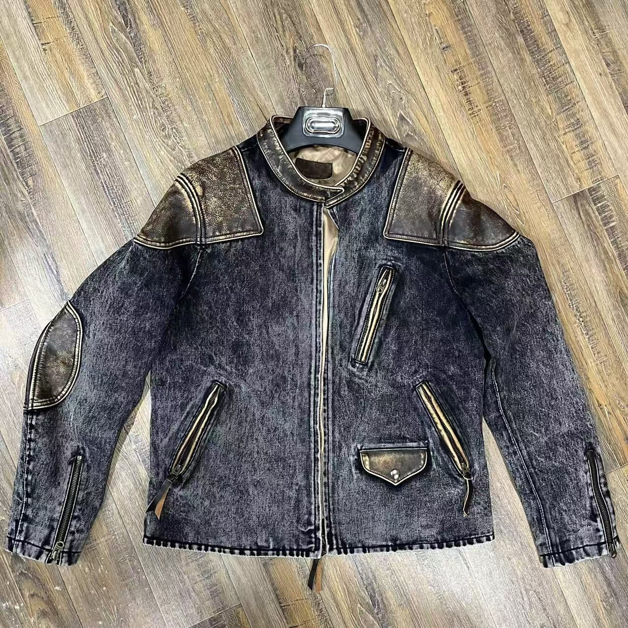 Retro venom patchwork denim jacket