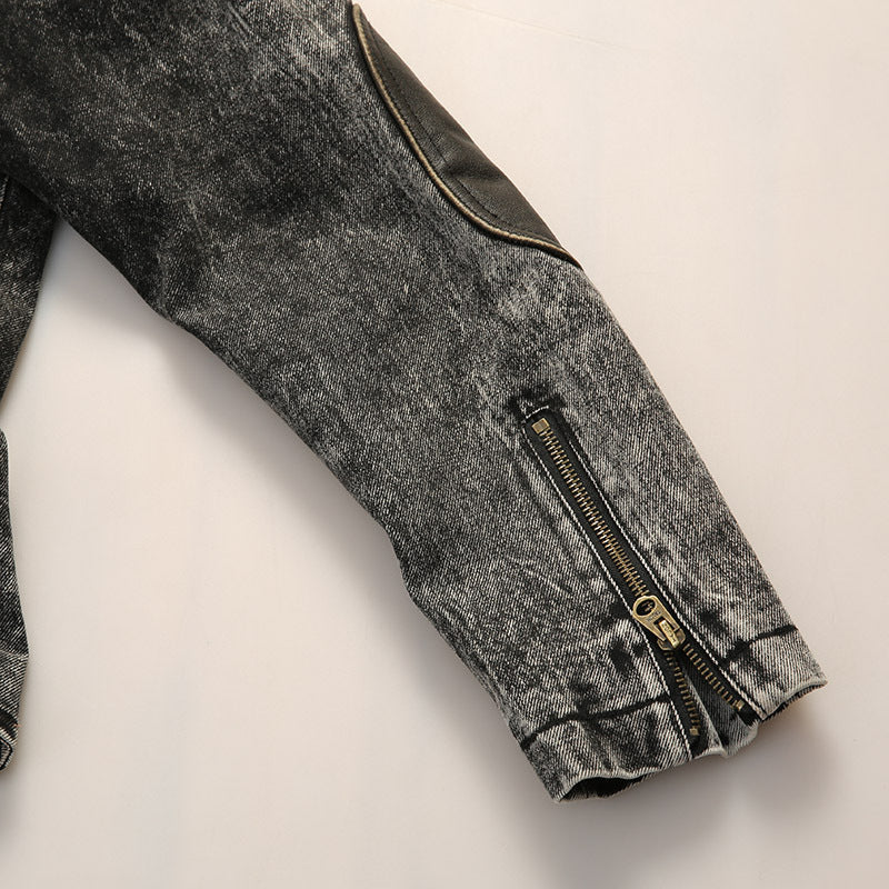 Retro venom patchwork denim jacket