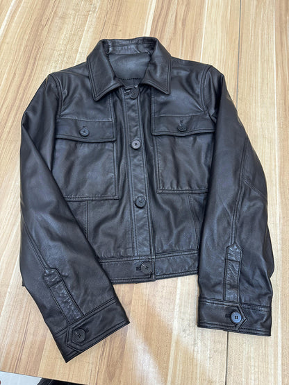 Genuine leather workwear jacket