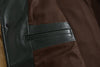 Men Green Tumbled Cowhide Military Leather Jacket