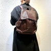 Retro genuine leather women backpack bag