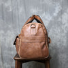 Vintage leather weekender duffel bag for men